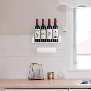 White Kitchen Storage Shelf with Towel Bar