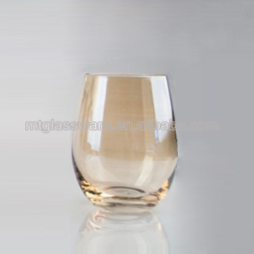 amber luster stemless wine glasses