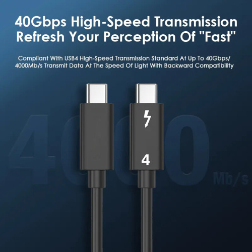 Thunderbolt 4 Cable USB4 40Gbps 100W 5A Type C Cable Manufactory