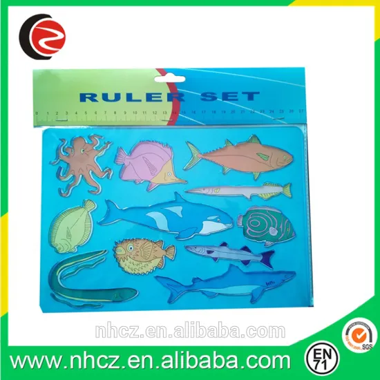 Kinds Fish &Sea World Stencil Ruler Set