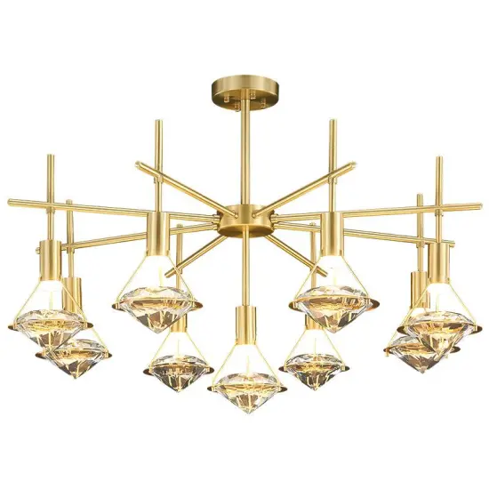 INSHINE Gold Geometry Retro Pendant Light
