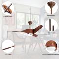 Modern decoration ABS mahogany color ceiling fan light