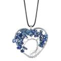 Tree of Life Chakra Necklace Pendant Heart-Shaped 7 Chakras Natural Gemstone Handmade Necklace for Women Men