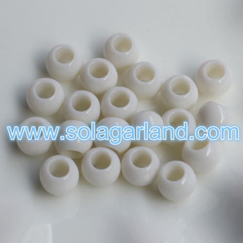 5-10MM Big Hole Large Acrylic Plastic Round Charm Ball Beads