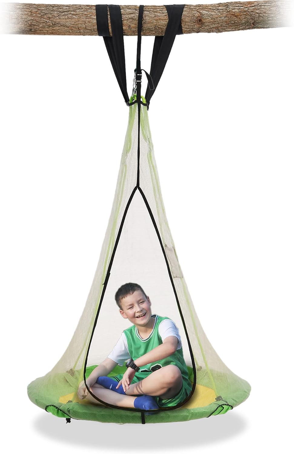 SkyBound 39 Inch Tree Swing Saucer Swing Green/Yellow