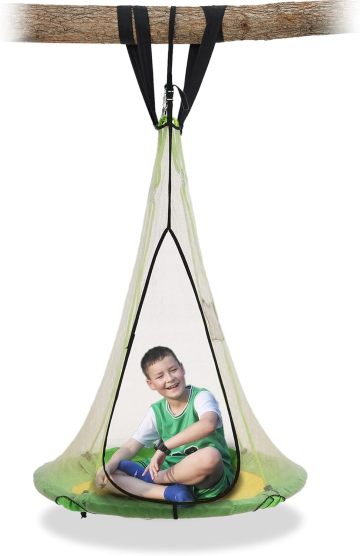 SkyBound 39 Inch Tree Swing Saucer Swing Green/Yellow