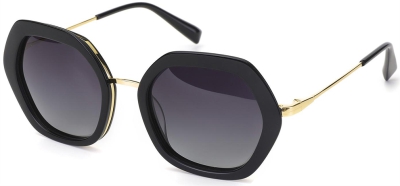 C1 Acetate Sunglasses Bright Black-Gold