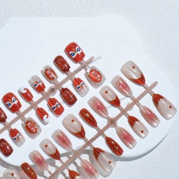 Effetto duraturo Medio Lunghezza Fine un chiodi FININCIONI 30pcs arco rosso San Valentino per le unghie acriliche