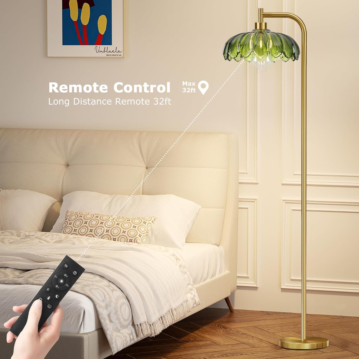 F250909 Remote control LED Bohemian vintage brass floor lamp (6)