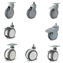 Silent Working Medical Caster Wheels with Brakes