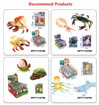 Soft Rubber Animal Decompression Toys: Snail, Hermit Crab, Squid, Frog, Lizard, Octopus