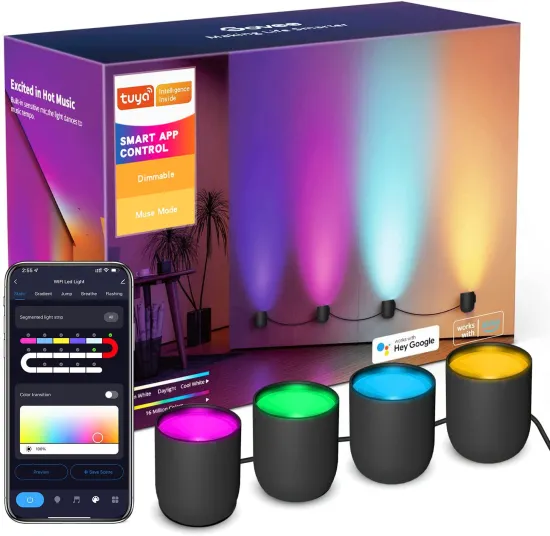 RGBIC Smart Wall Sconces Music Sync Home Decor Wifi Wall Lights Work With Alexa Multicolor Wall Led Light For Party And Decor