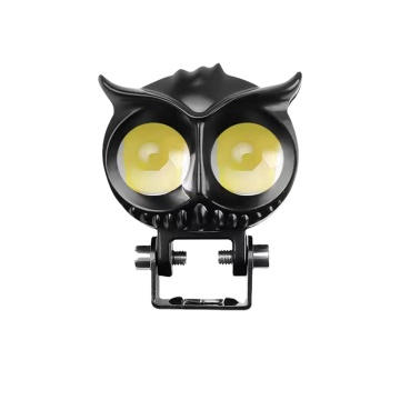2pcs Dual Color LED Motorcycle High Low Beam Owl Headlight - 12V Auxiliary Spotlight Fog/Driving Lamp Accessory