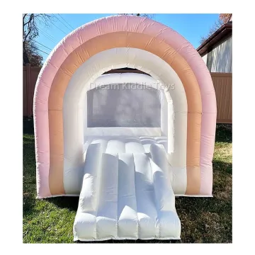 PVC Rainbow Inflatable Bounce House Jumping Castle Rental for Indoor/Outdoor Kids' Parties