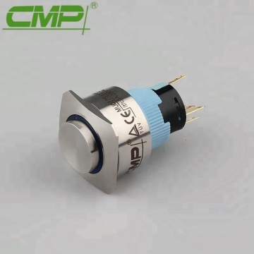 Waterproof IP67 Flat Round Momentary or Latching Push Button
