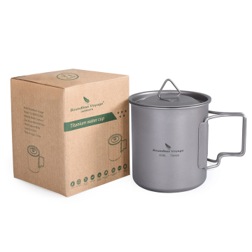 Boundless Voyage Foldable Handle Titanium Coffee Tea Travel Mug 420ml
