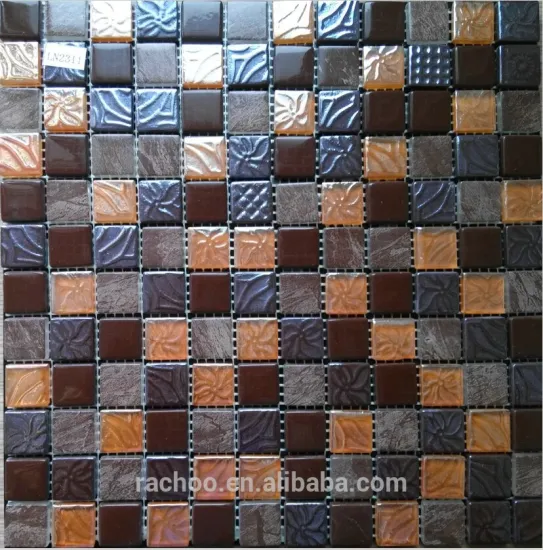 Mix solid glass kitchen backsplash mosaic bathroom tile