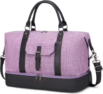 Waterproof Travel Weekender Bag with Multiple Pockets - White Gym Duffle Bag