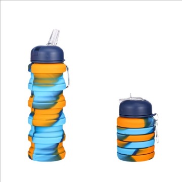 BPA-Free Collapsible Silicone Water Bottle for Travel