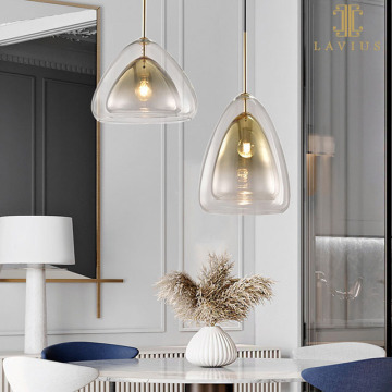 Copper, Silver, Gold Modern Glass Globe Pendant Loft Hanglamp for Kitchen - Adjustable Ceiling Chandelier