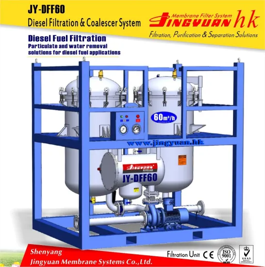 JY-DFF60 High precision Crude Oil Filter for excavator Generator Unit in Africa