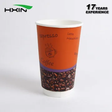 Disposable raw material 16oz double wall paper cup