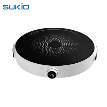 White Round Shape Single Induction Cooktop with Knob Control