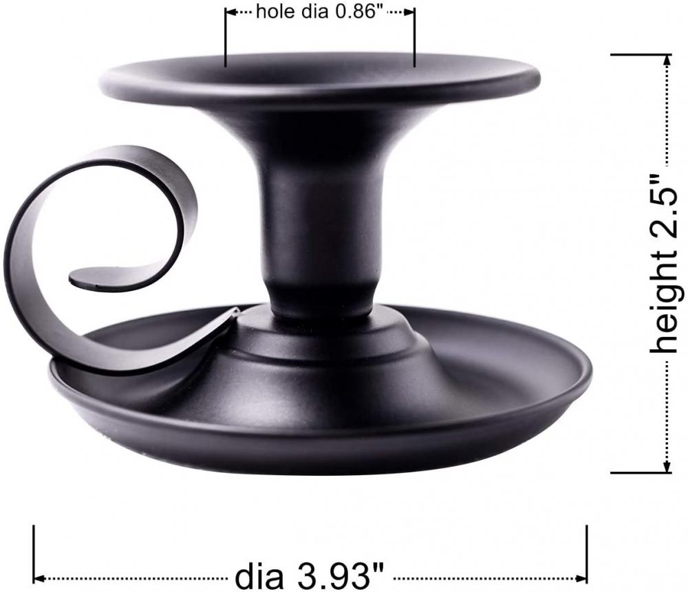 Conjunto de 2 titulares de candelabros negros simples