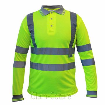 reflective safety yellow polo tshirt