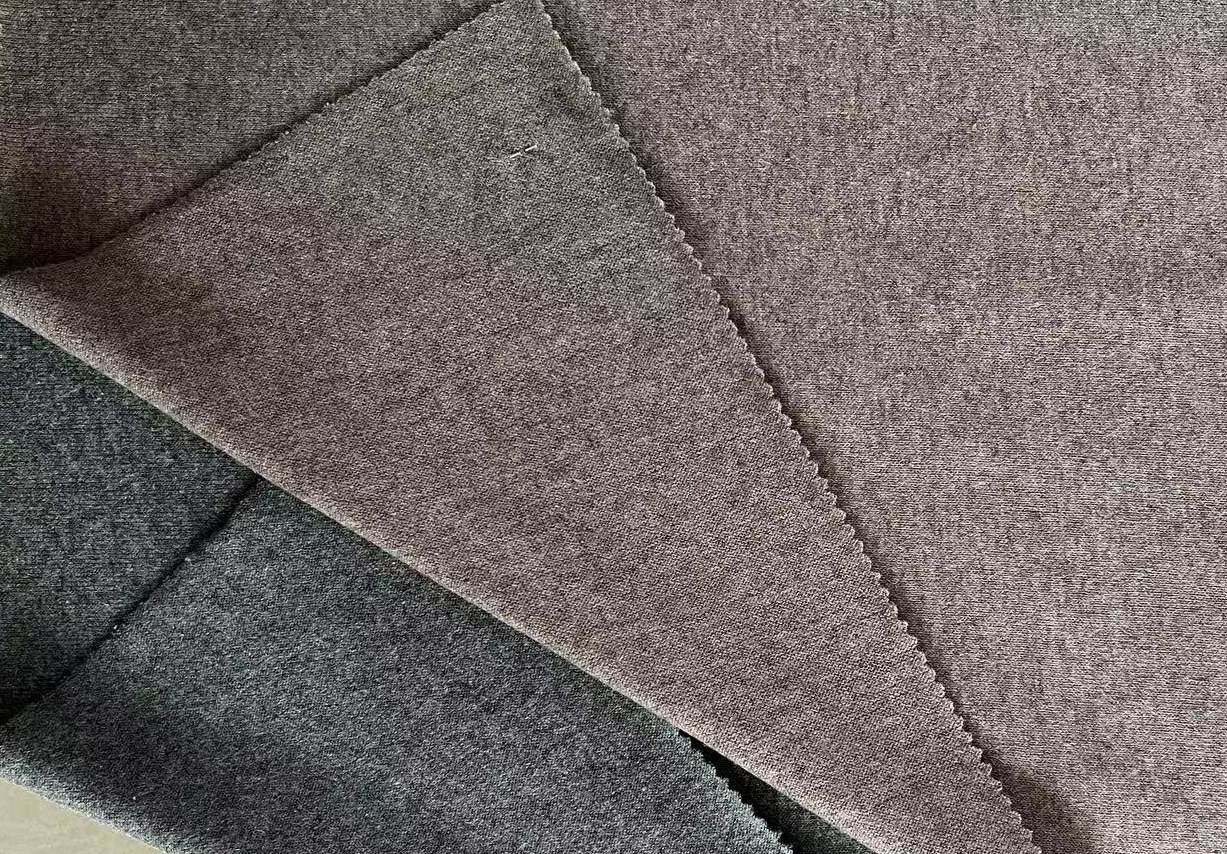 Knitted wool polyester jersey fabric