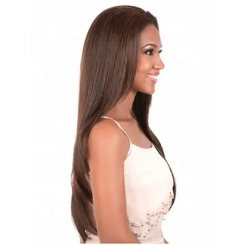 yiwu shop wholesale factory  brown synthetic wigs Silky straight and natural long  hair for Mature woman