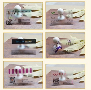 Plastic screen printing transparent pvc for custom business cards printing