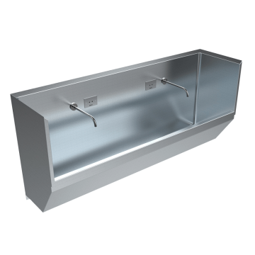 Stainless steel medical scrub sink