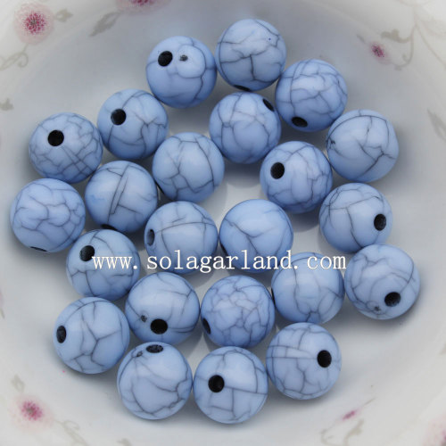 The Fashion Opaque Acrylic Crackle Round Jewelry Beads