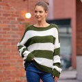 Women's Casual Boho Striped Patchwork Sweater