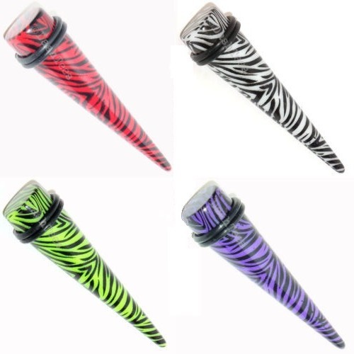 Colorido Zebra Print Ear Taper Stretchers Plug