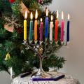 Rolante colorido Honeycomb Wax Hanukkah velas