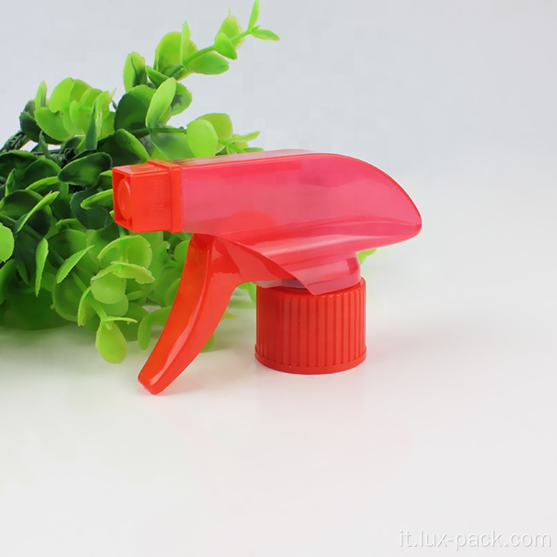 Spruzzatore di pompa a grilletto in plastica rossa 28/400 pulizia di vetro