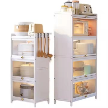 New Design Household Cabinet Kitchen Storage Shelf Sealed Carbon Steel Home Removable Floor Cabinet