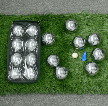 Polished Alloy 8 Boule Bocce Ball Set