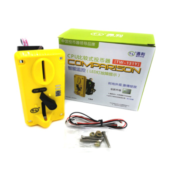 Yellow Plastic Panel Coin Acceptor For kinds Coins