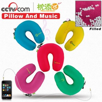 microbead MP3 travel pillow with double speakers