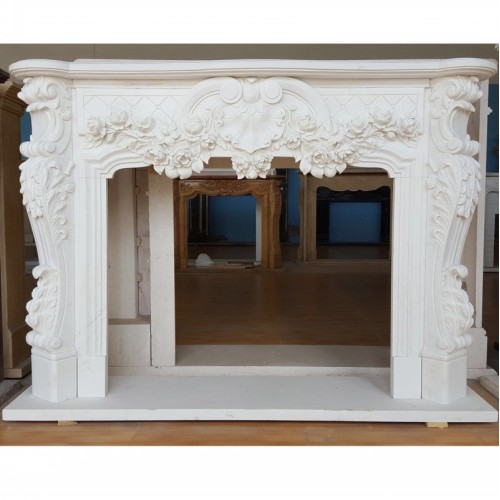 Mantel de cheminée en marbre de style personnalisé