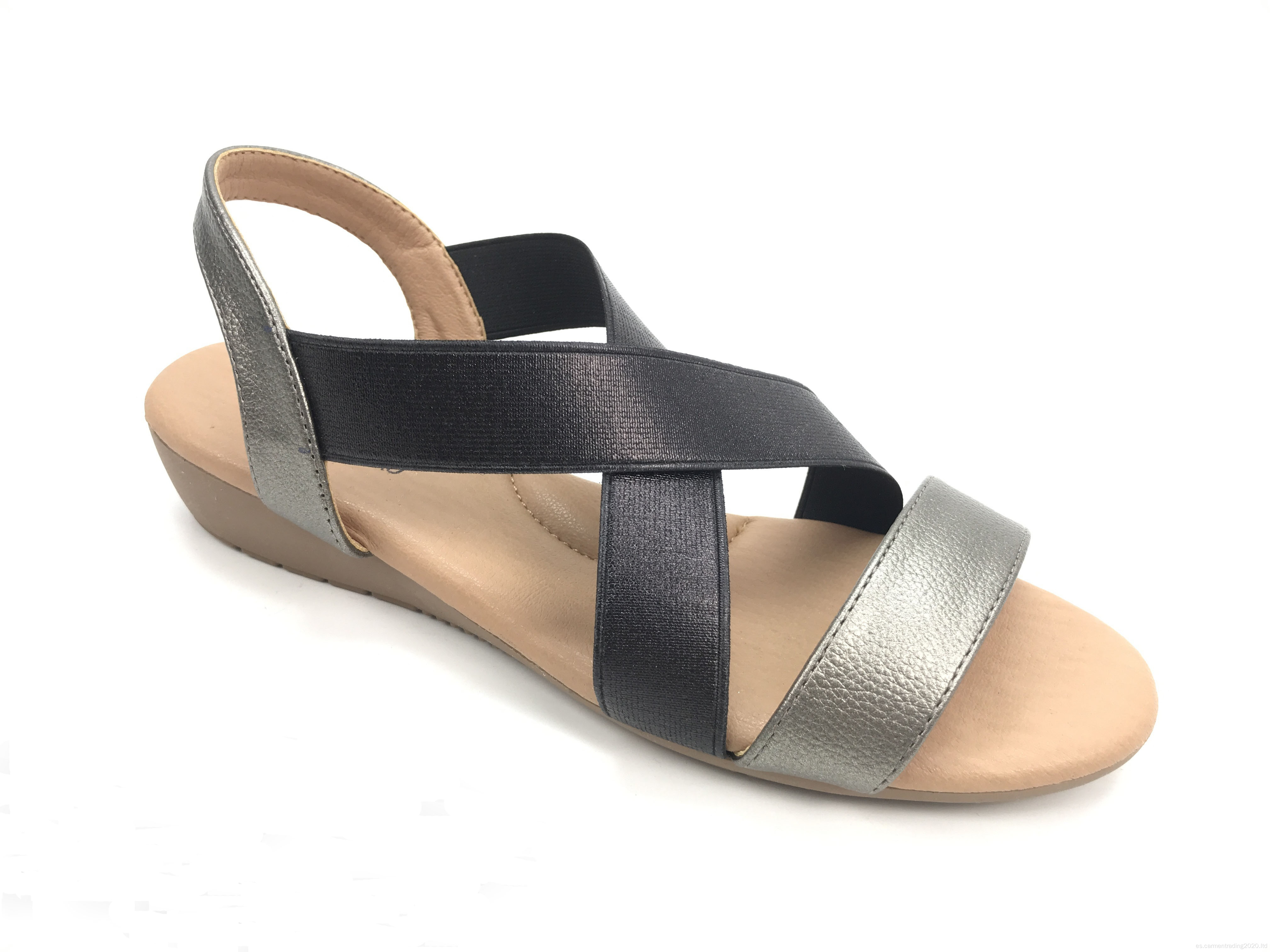 Sandalias de cuña Summer Women PU Cuero de cuero