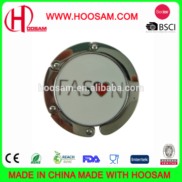Fashion fodable round bag holder hook, metal purse hook