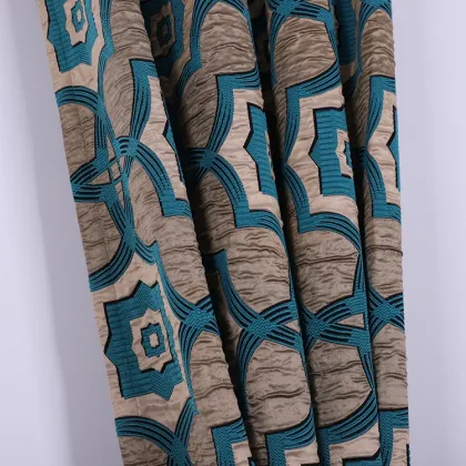 Window Curtains Living Room Metallic Jacquard Curtains