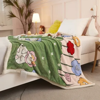 Snow velvet milk velvet printed children blanket