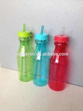 Water bottle with straw,drinking bottle with straw in tritan BPA free material