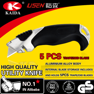 Heavy Duty Aluminium Alloy Auto retractable Utility Cutter Knife