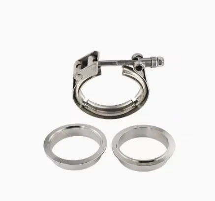 3 Inch Stainless Steel V-Shaped Throat Exhaust Pipe Clamp Kit - Quick Release V-Band Flange